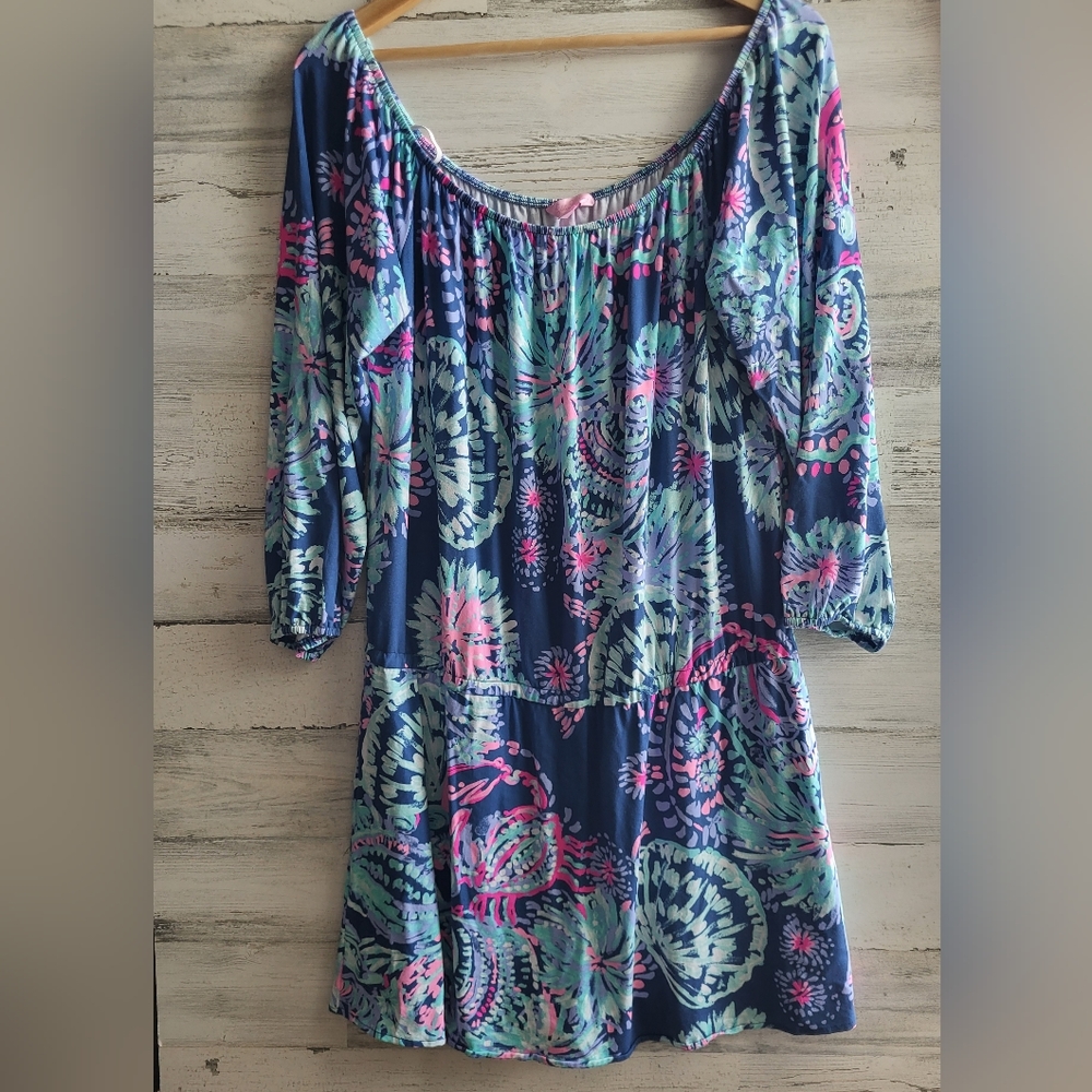 LILLY PULITZER FLORAL PRINT DRESS / Romper size XL
